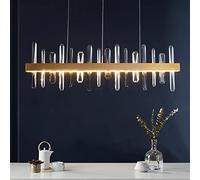 K9 Crystal Living Room Island Lighting Room Decorative Lights (Color : Cold Size : L80xW32xH32cm) (Cold Dia80xH29cm)