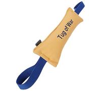 K9 Dog Tug Toy with 2 Strong Handles - Made of Durable & Tear- French Linen - Perfect for Tug of War, & Puppy Training - Ideal for Medium to Large Breeds Rkz467 (Yellow, 35x5 cm)