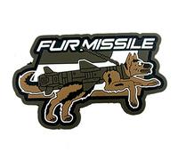 K9 Fur Missile Dog PVC Airsoft Paintball Morale Patch (Brown)