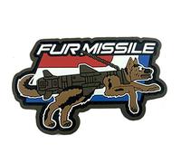 K9 Fur Missile Dog PVC Airsoft Paintball Morale Patch (Red White & Blue)