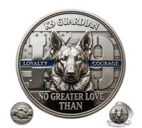 K9 Guardians Loyalty Commemorative Coin, Double Sided Police Challenge Piece, Honor Keepsake for Dog Handlers, Law Enforcement Supporters and Service Canine Tribute Gifting (1pc)