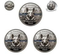K9 Guardians Loyalty Commemorative Coin, Double Sided Police Challenge Piece, Honor Keepsake for Dog Handlers, Law Enforcement Supporters and Service Canine Tribute Gifting (3pcs)