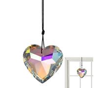 K9 Heart-Shaped Prism Charm - Sun Catcher Crystal Pendant, Hanging Light Catcher | Crystal Prisms for Chandeliers, 45mm Window Crystals with Rope, Rainbow Maker for Home, Patio, Garden, Wedding Decor