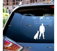 K9 K-9 Police Dog German Shepherd Training Sticker Decal Vinyl - 2 Pack White 10.2cm - for Car Boat Laptop Cup No Background Die-Cut 0226A5