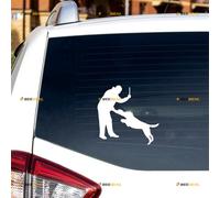 K9 K-9 Police Dog German Shepherd Training Sticker Decal Vinyl - 2 Pack White 12.7cm - for Car Boat Laptop Cup No Background Die-Cut 0226E5
