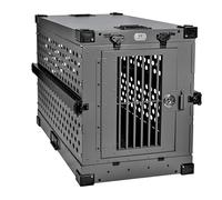 K9 Kennel Boss - Heavy Duty Fully Collapsible Powder-Coated Aluminum Dog Crate - Medium (Gray)
