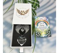 K9 Kings Memorial Sympathy Gift Box for Dog Loss - Pet Memorial Clear Crystal Ball Grief Suncatcher for Loved One, Thoughtful Dogs Remembrance, Loss Sympathy Rainbow Maker, Hanging Ball Prisms Gifts