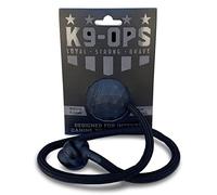 K9 Ops Moki Dog Ball on a Rope Tug Toy - Solid Rubber Fetch Training Reward - Large Dogs Tug of War Launcher Indestructible Thrower Aggressive Chewers (Coal Black - Black Rope)