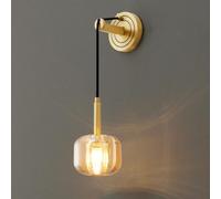 K9 PostModern Light, Bedroom Bedside Crystal Lamp with 60cm Adjustable Hanging Wire, Living Room Hallway Brass Wall Lighting Fixtures, G9 Socket