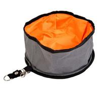 K9 Pursuits Pet Dog Cat Foldable Travel Food & Water Bowl Portable Grey