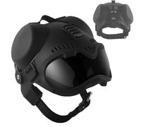 K9 Tactical Dog Helmet, with Lenses and Earmuffs, for Belgian Dutch Terrier German Shepherd Average Sized Training and Outdoor Use(Black)