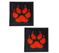K9 Tracke Paw Reflective Patch Tactical Service Dog Vests/Harnesses Emblem Embroidered Military Hook-Fastener Backing (Blcak-Red)