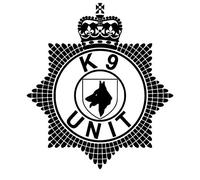 K9 UNIT DOG HANDLER Police SECURITY CHEVRON Sticker 300mm (Black)