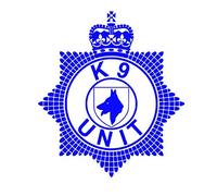 K9 UNIT DOG HANDLER Police SECURITY CHEVRON Sticker 300mm (Blue)