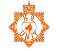 K9 UNIT DOG HANDLER Police SECURITY CHEVRON Sticker 300mm (REFLECTIVE Orange)