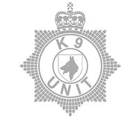 K9 UNIT DOG HANDLER Police SECURITY CHEVRON Sticker 300mm (REFLECTIVE Silver)