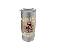 K9 Veteran Retired but Still on Duty German Shepherd Stainless Steel Insulated Tumbler