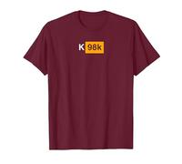 K98k German Ordnance Rifle Crossed - Mauser 7,92 x 57 T-Shirt, Men, Burgundy, XX-Large