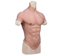 K99 Fake Musles Costume - Silicone Fake Chest Muscle Vest - Male Chest Silicone Muscle Suit Adult Cosplay Masquerade Costume for Men,Large Size