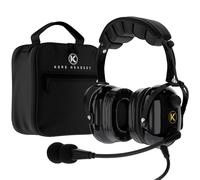 KA-1 General Aviation Headset for Pilots - Mono and Stereo Comp., Passive Noise Red., Noise-Canceling Mic., Gel Ear Seals, Adj. Headband, & Bag
