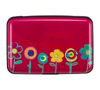 Kaabao Credit Card Holder, Metal Card Wallet RFID Blocking Mini Slim Aluminum Business Hard Card Case for Women Men, Painting Flowers, Slim Wallet