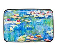 Kaabao Credit Card Holder Small RFID Blocking Wallet Business Metal Slim Mini Aluminum Hard Case for Women Men, Monet Water Lilies, S, Minimalist, Compact, American