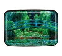 Kaabao Credit Card Holder Small RFID Blocking Wallet Business Metal Slim Mini Aluminum Hard Case for Women Men, Japanese Bridge and Water Lily Pond, S, Minimalist, Compact, American
