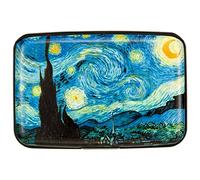 Kaabao Credit Card Holder Small RFID Blocking Wallet Business Metal Slim Mini Aluminum Hard Case for Women Men, Vincent Van Gogh The Starry Night, S, Contemporary