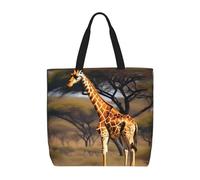 KAABNNT Africa Giraffe Majestic Tree Print Large Tote Bag - Shopping Grocery Bag | Stylish Beach Bag for Travel, Gym & Outings