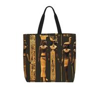 KAABNNT Ancient Egyptian Hieroglyph Print Large Tote Bag - Shopping Grocery Bag | Stylish Beach Bag for Travel, Gym & Outings