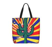 KAABNNT Arizona Flag Print Large Tote Bag - Shopping Grocery Bag | Stylish Beach Bag for Travel, Gym & Outings
