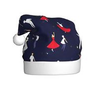 KAABNNT Ballroom Dance Patterns Print Adult Christmas Hat for Christmas,Halloween,New Year,Parties,Events,Promotions