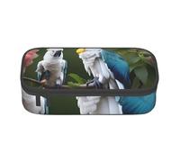 KAABNNT Beautiful Cockatoo Bird Flower Print Portable Makeup Pencil Organizer Bag: for Eyebrow Pencils Cosmetic