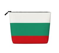 KAABNNT Bulgarian Flag Print Single Layer Linen-Like Makeup Bag Stylish and Practical Fake Hemp Makeup Bag