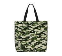 KAABNNT Camo Green Print Large Tote Bag - Shopping Grocery Bag | Stylish Beach Bag for Travel, Gym & Outings