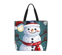 KAABNNT Christmas Happy Snowmans Print Large Tote Bag - Shopping Grocery Bag | Stylish Beach Bag for Travel, Gym & Outings