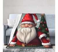 KAABNNT Christmas Traditional Gnome Print Ultra-Soft Micro Fleece Blanket - Anti-Pilling, Air Conditioning Blanket for Bed,Sofa,Camping,Travel