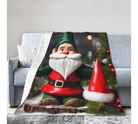 KAABNNT Christmas Traditional Gnomes Print Ultra-Soft Micro Fleece Blanket - Anti-Pilling, Air Conditioning Blanket for Bed,Sofa,Camping,Travel