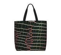 KAABNNT Crocodile Skin Print Large Tote Bag - Shopping Grocery Bag | Stylish Beach Bag for Travel, Gym & Outings