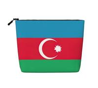 KAABNNT Flag of Azerbaijan Print Single Layer Linen-Like Makeup Bag Stylish and Practical Fake Hemp Makeup Bag