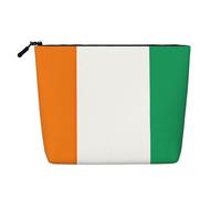 KAABNNT Flag of Cote D'Ivoire Print Single Layer Linen-Like Makeup Bag Stylish and Practical Fake Hemp Makeup Bag