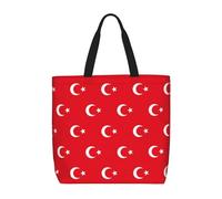KAABNNT Flag of Turkey Print Large Tote Bag - Shopping Grocery Bag | Stylish Beach Bag for Travel, Gym & Outings