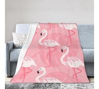KAABNNT Flamingo Palm Leaves Print Ultra-Soft Micro Fleece Blanket - Anti-Pilling, Air Conditioning Blanket for Bed,Sofa,Camping,Travel