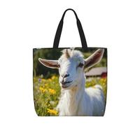KAABNNT Goat Print Large Tote Bag - Shopping Grocery Bag | Stylish Beach Bag for Travel, Gym & Outings