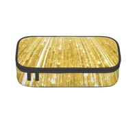 KAABNNT Gold Bling Print Portable Makeup Pencil Organizer Bag: for Eyebrow Pencils Cosmetic