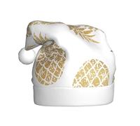 KAABNNT Golden Pineapple Background Print Adult Christmas Hat for Christmas,Halloween,New Year,Parties,Events,Promotions