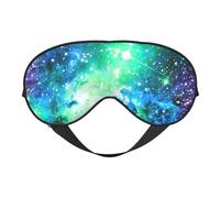 KAABNNT Green Blue Purples Galaxy Print Dual - Sided Sleep Soft Eye Mask: All - Round Comfort, Travel and Rest