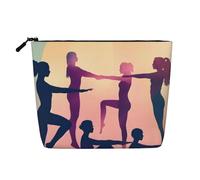 KAABNNT Gymnastics Game Print Single Layer Linen-Like Makeup Bag Stylish and Practical Fake Hemp Makeup Bag