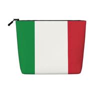 KAABNNT Italian Flag Print Single Layer Linen-Like Makeup Bag Stylish and Practical Fake Hemp Makeup Bag