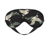 KAABNNT Japanese Crane & Pine Print Dual - Sided Sleep Soft Eye Mask: All - Round Comfort, Travel and Rest